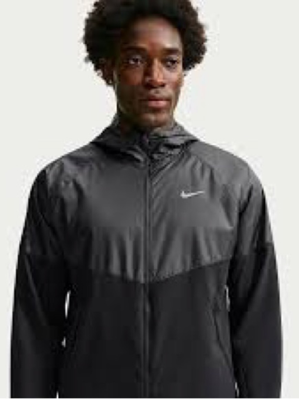 Nike Men’s Two-Tone Hooded Windbreaker in Black and Dark Gray